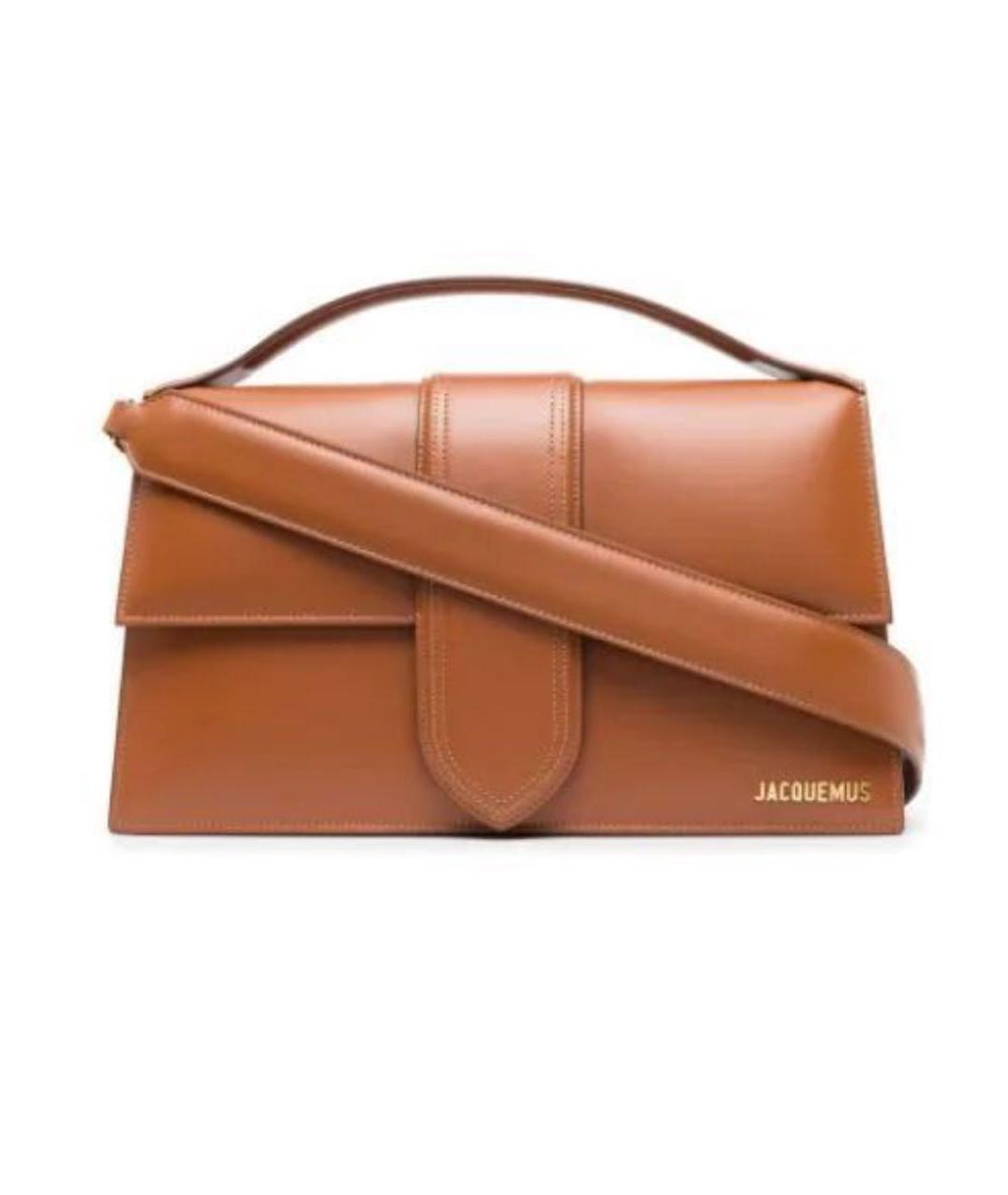 JACQUEMUS Бежевая кожаная сумка через плечо, фото 9