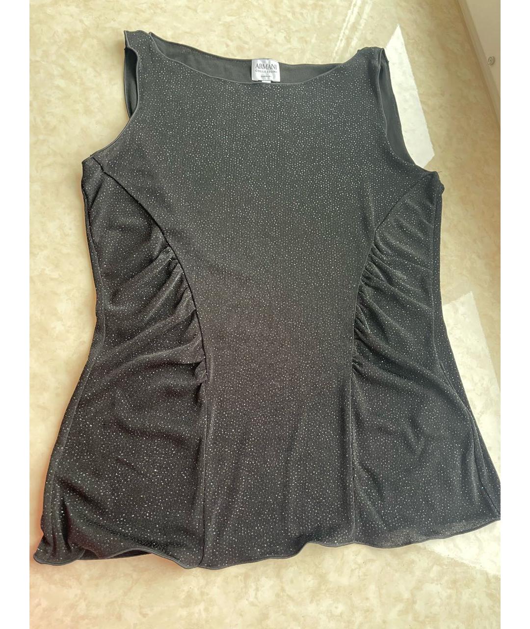 ARMANI COLLEZIONI Черная полиэстеровая блузы, фото 7