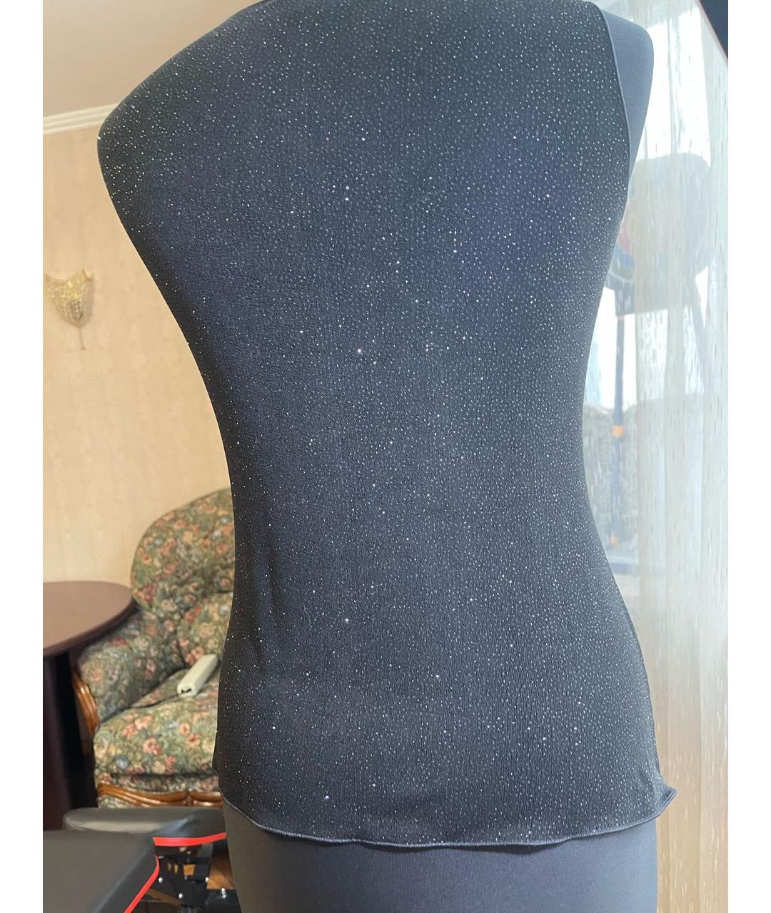 ARMANI COLLEZIONI Черная полиэстеровая блузы, фото 4