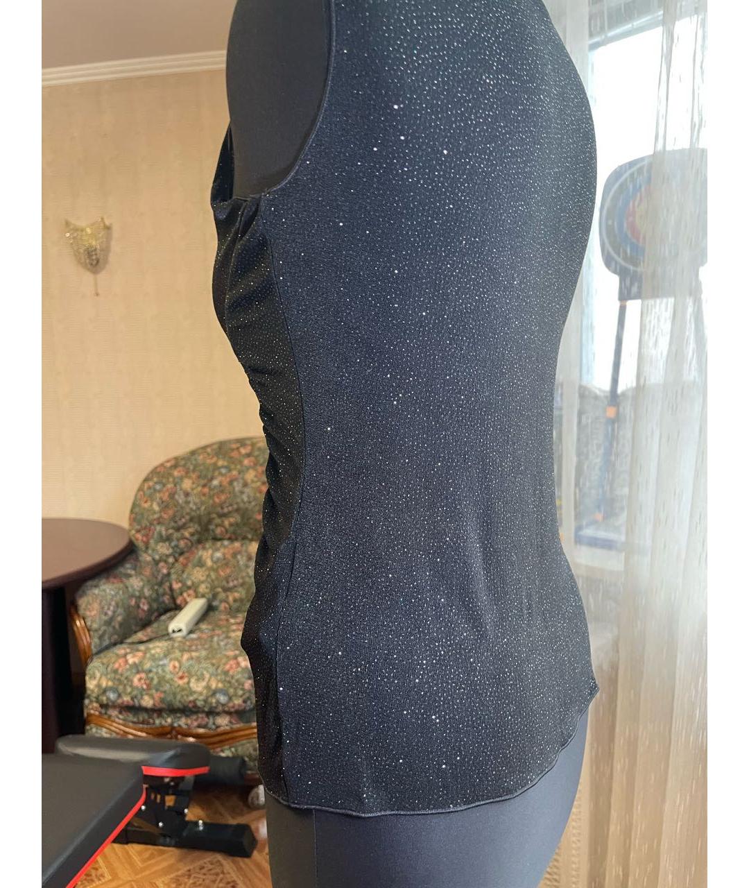 ARMANI COLLEZIONI Черная полиэстеровая блузы, фото 3