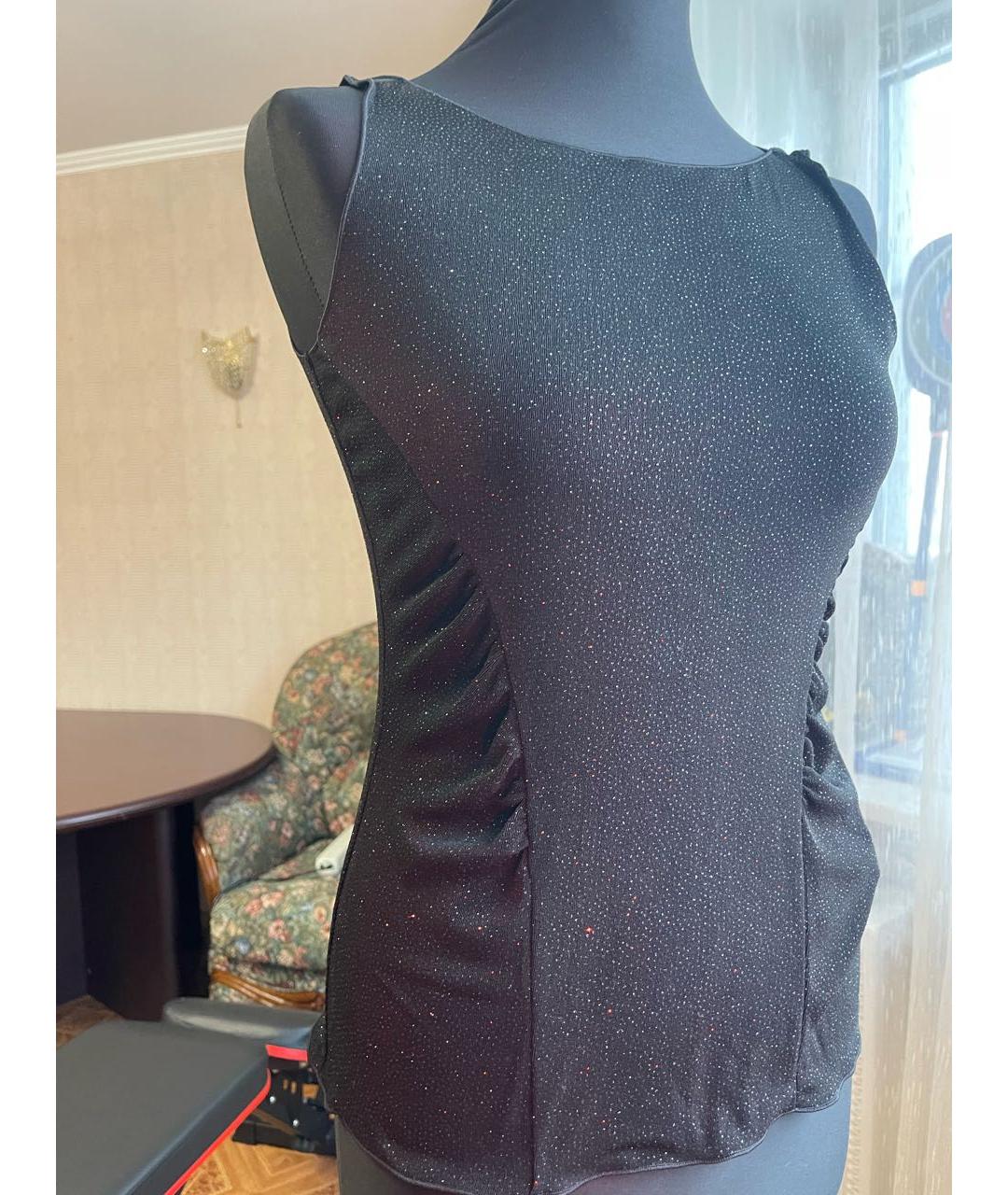 ARMANI COLLEZIONI Черная полиэстеровая блузы, фото 9