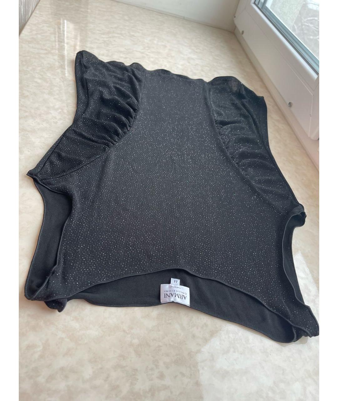 ARMANI COLLEZIONI Черная полиэстеровая блузы, фото 6