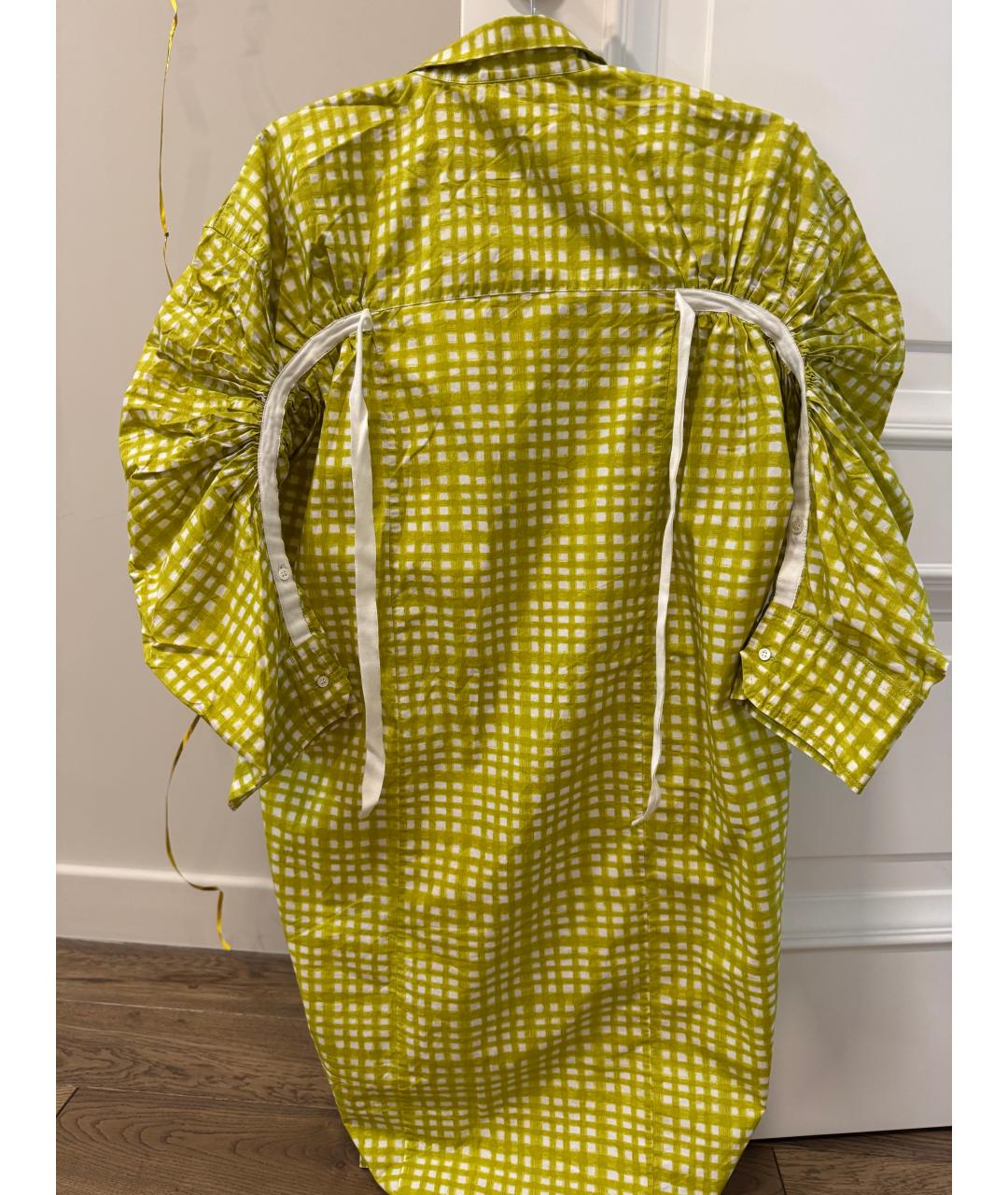 PAUL SMITH Зеленые хлопковое повседневное платье, фото 2