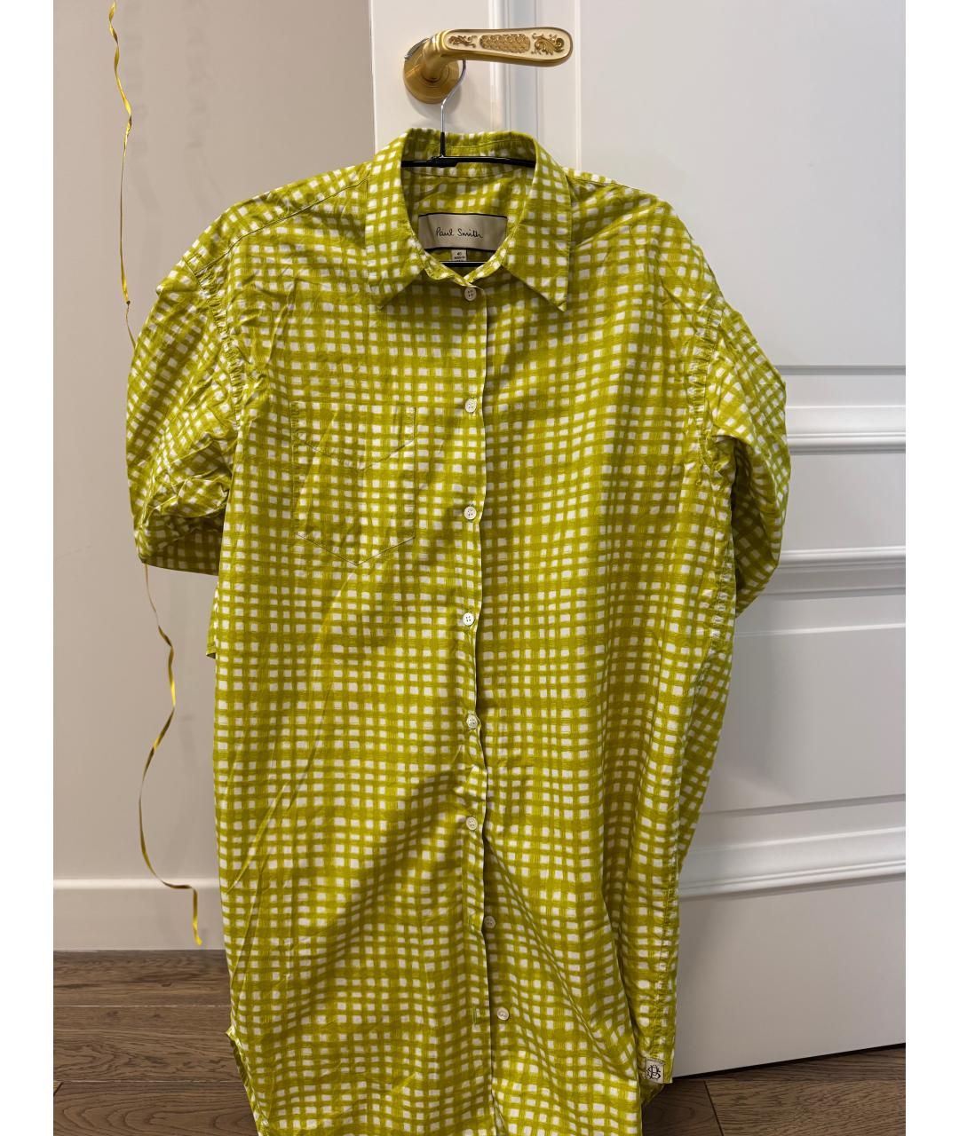 PAUL SMITH Зеленые хлопковое повседневное платье, фото 6