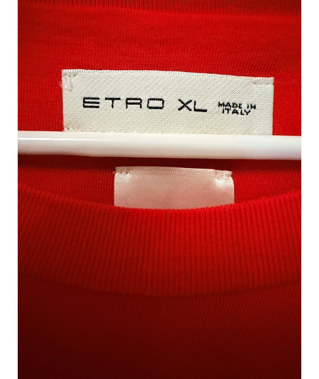 ETRO Красная хлопковая футболка, фото 3