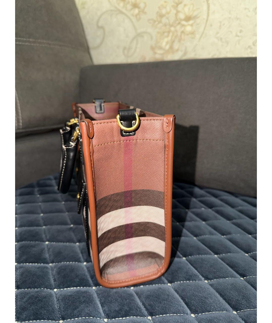 BURBERRY Коричневая сумка с короткими ручками, фото 2