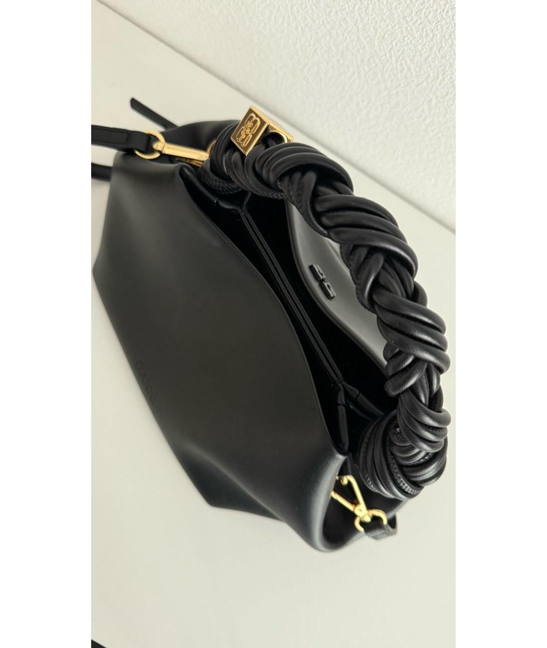 GANNI Черная кожаная сумка через плечо, фото 5