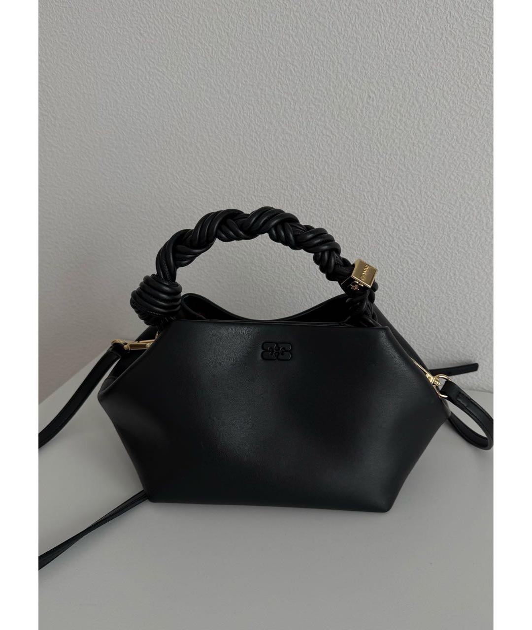 GANNI Черная кожаная сумка через плечо, фото 9