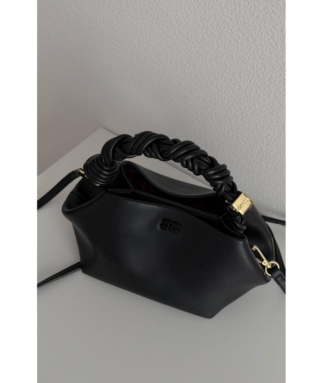 GANNI Черная кожаная сумка через плечо, фото 2