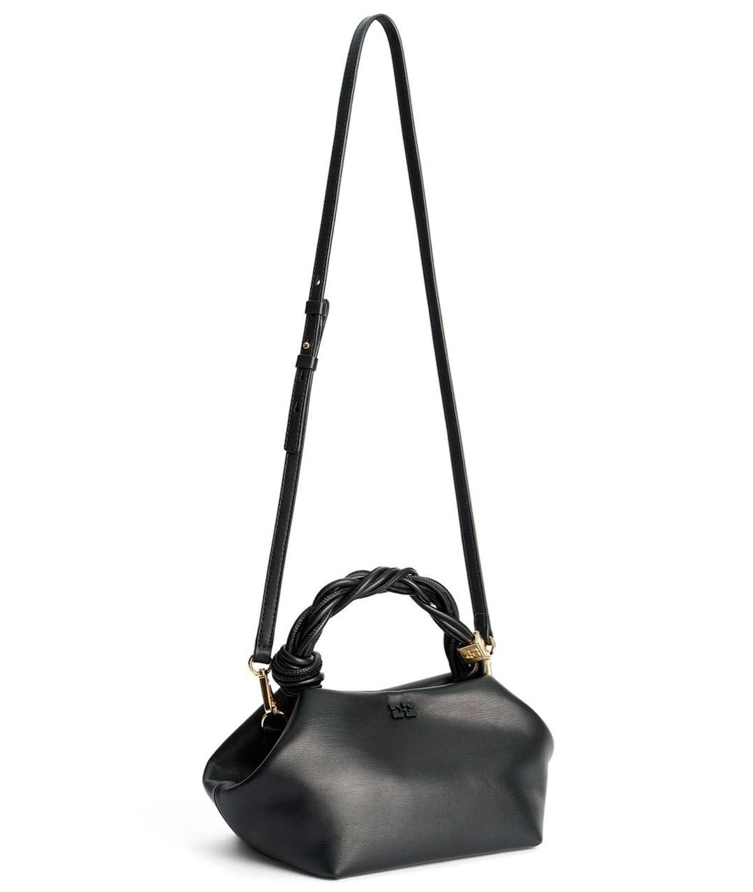 GANNI Черная кожаная сумка через плечо, фото 6