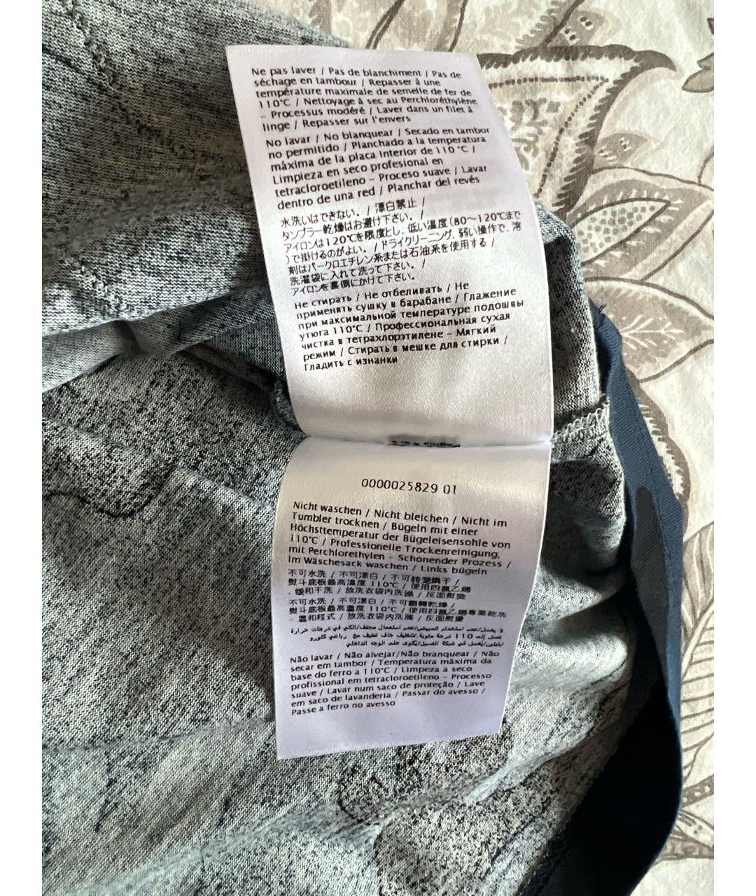 VALENTINO Темно-синяя хлопковая футболка, фото 8