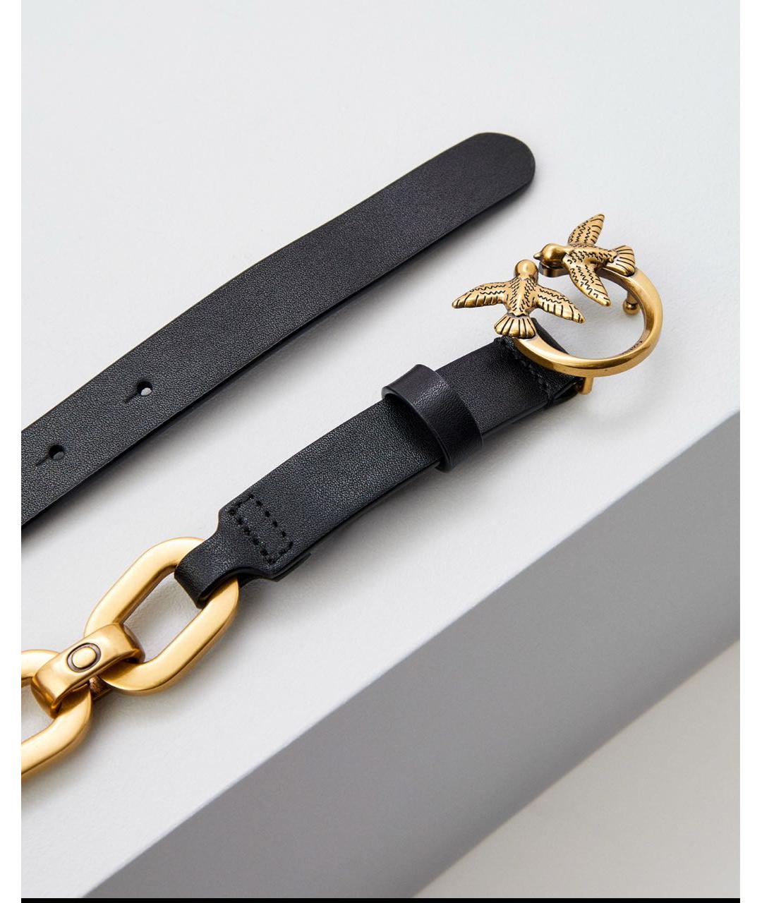 PINKO Черный кожаный ремень, фото 2