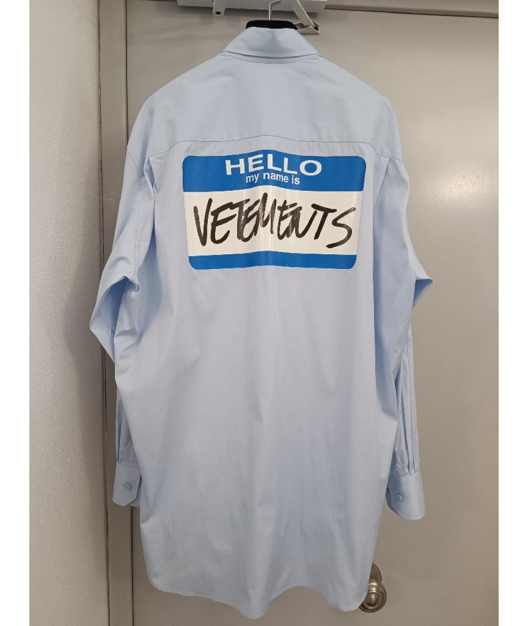 VETEMENTS Голубая хлопковая рубашка, фото 2