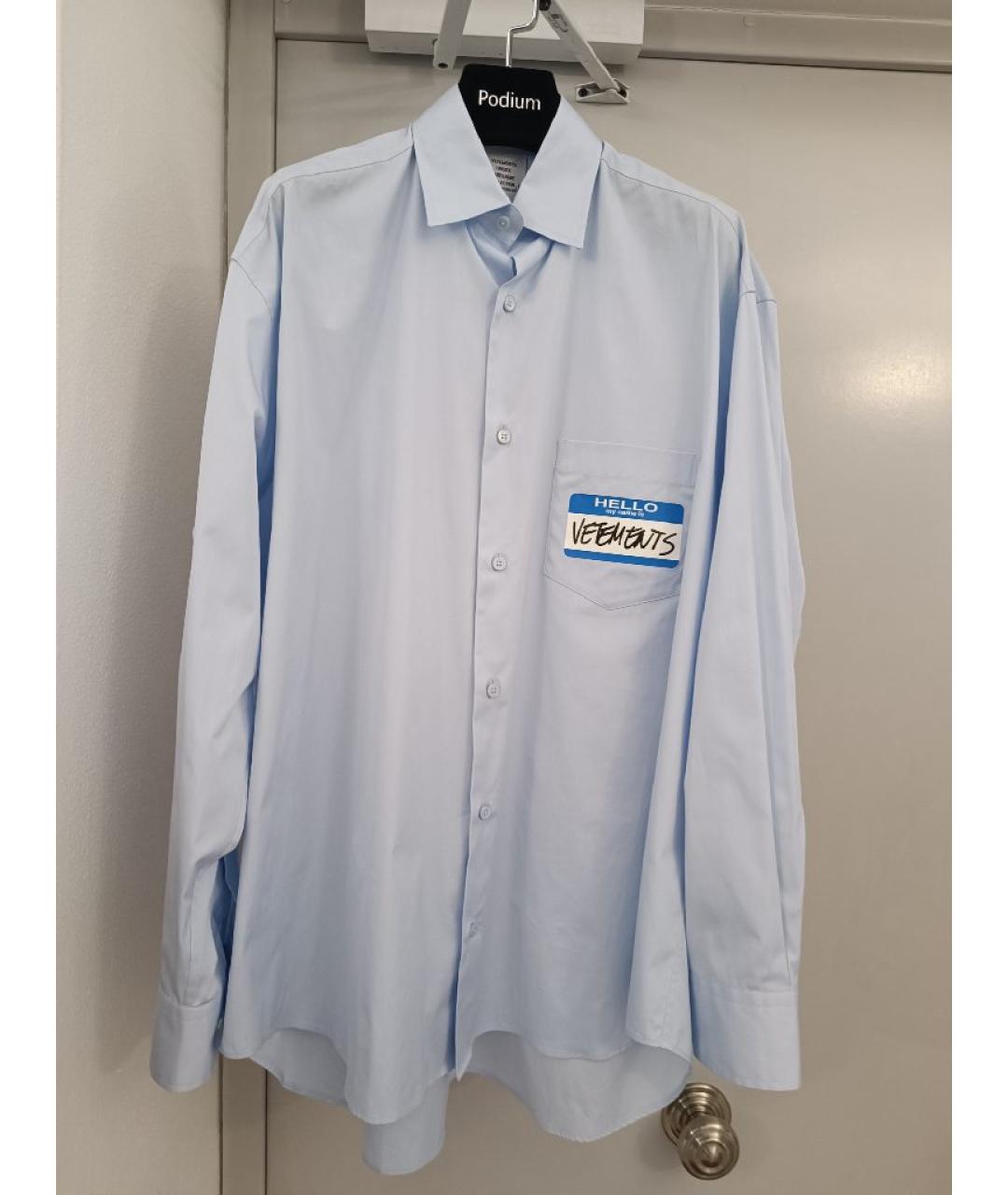 VETEMENTS Голубая хлопковая рубашка, фото 7