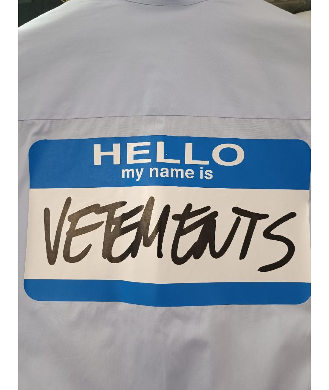VETEMENTS Голубая хлопковая рубашка, фото 5