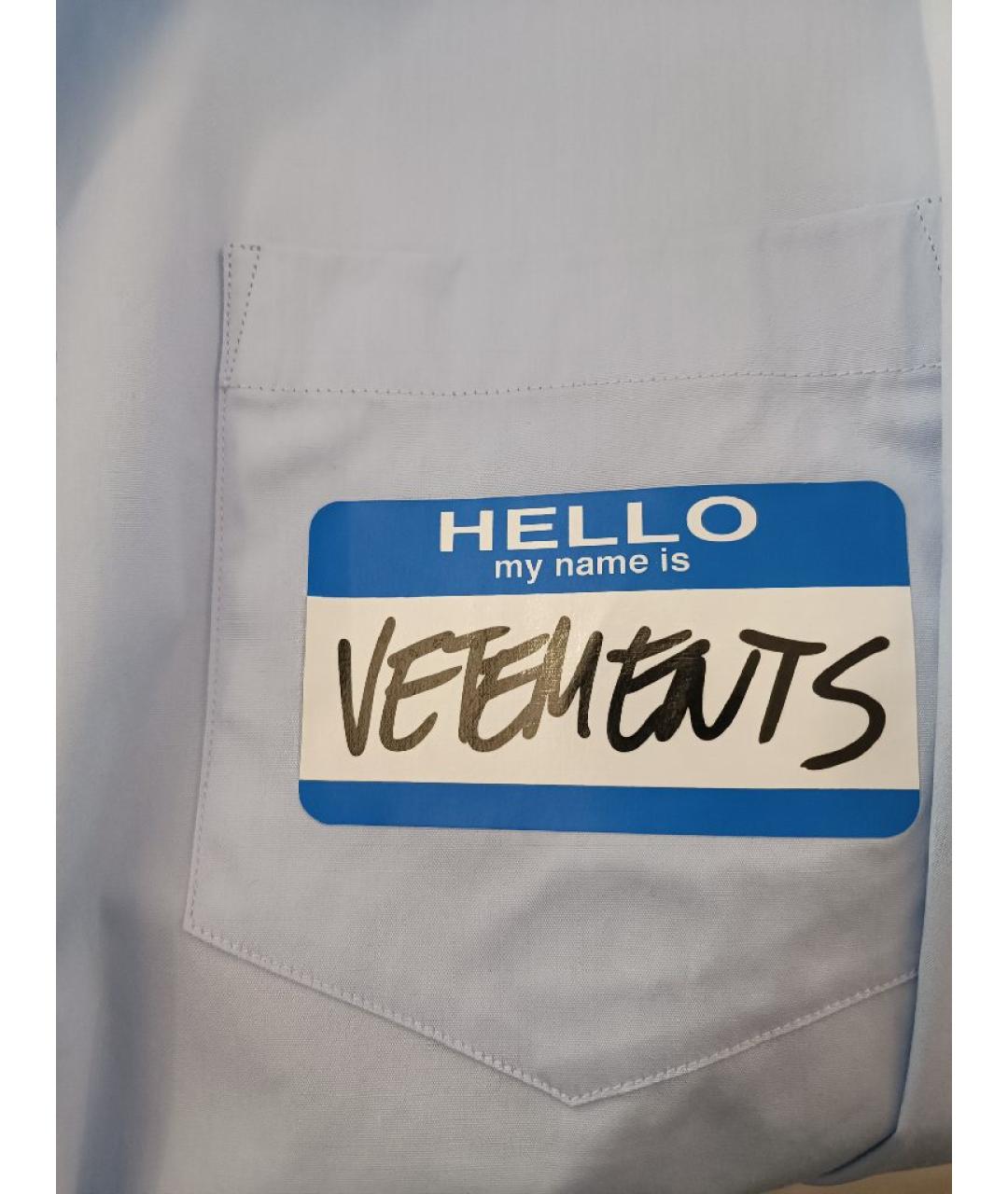 VETEMENTS Голубая хлопковая рубашка, фото 4