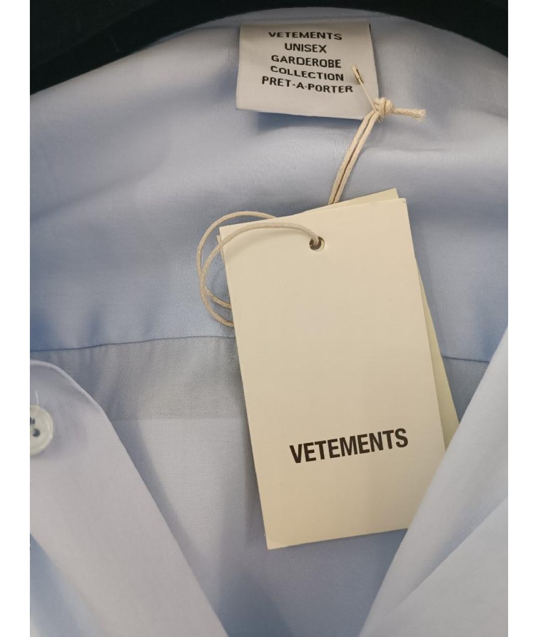 VETEMENTS Голубая хлопковая рубашка, фото 3