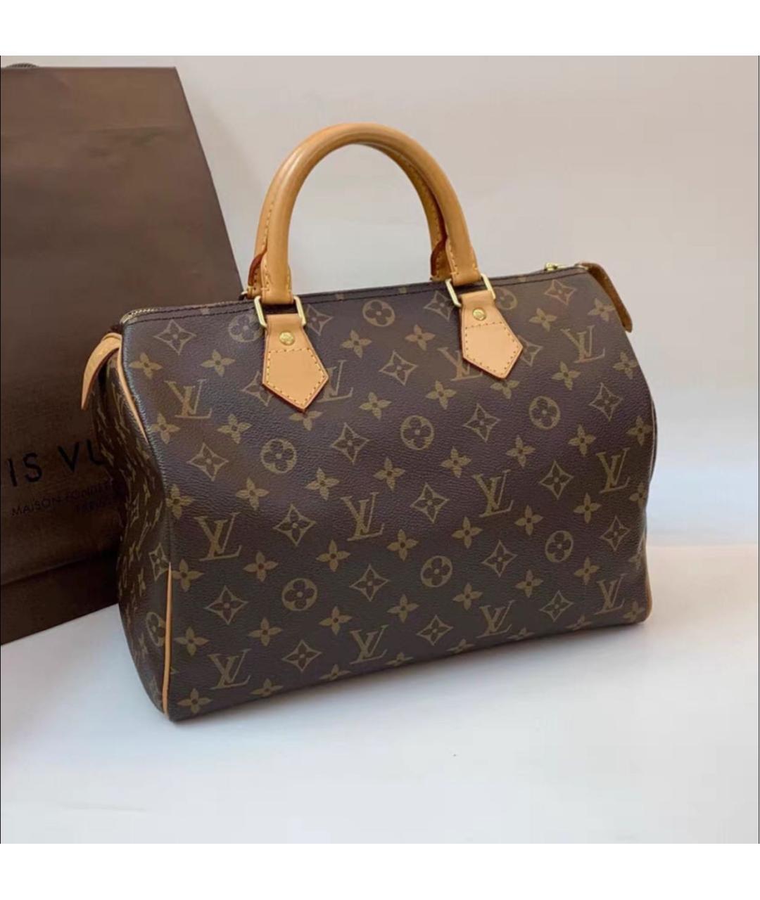 LOUIS VUITTON Коричневая сумка с короткими ручками, фото 2