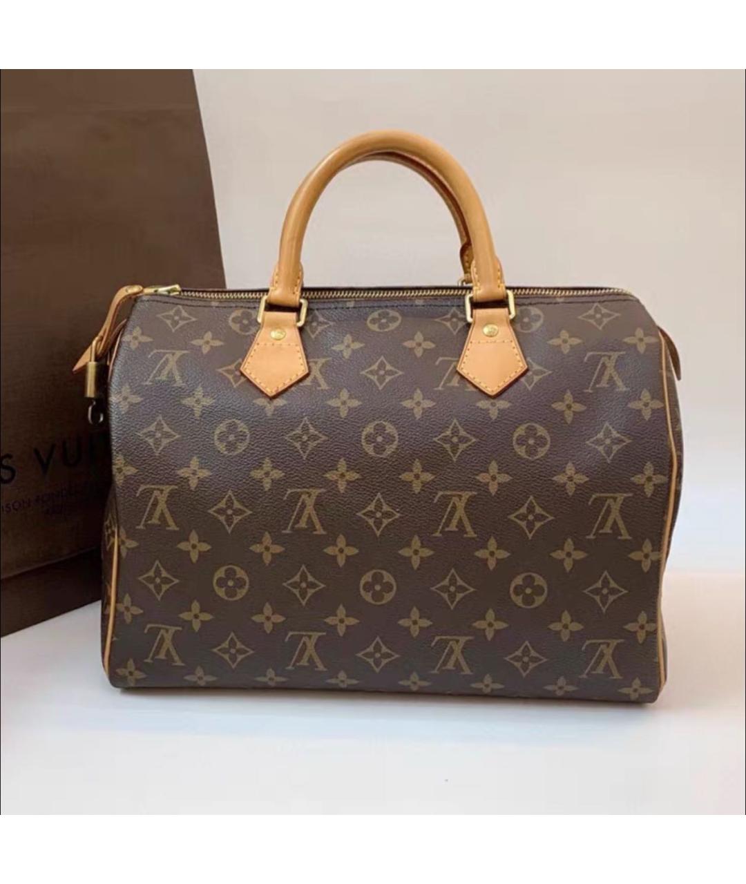 LOUIS VUITTON Коричневая сумка с короткими ручками, фото 4