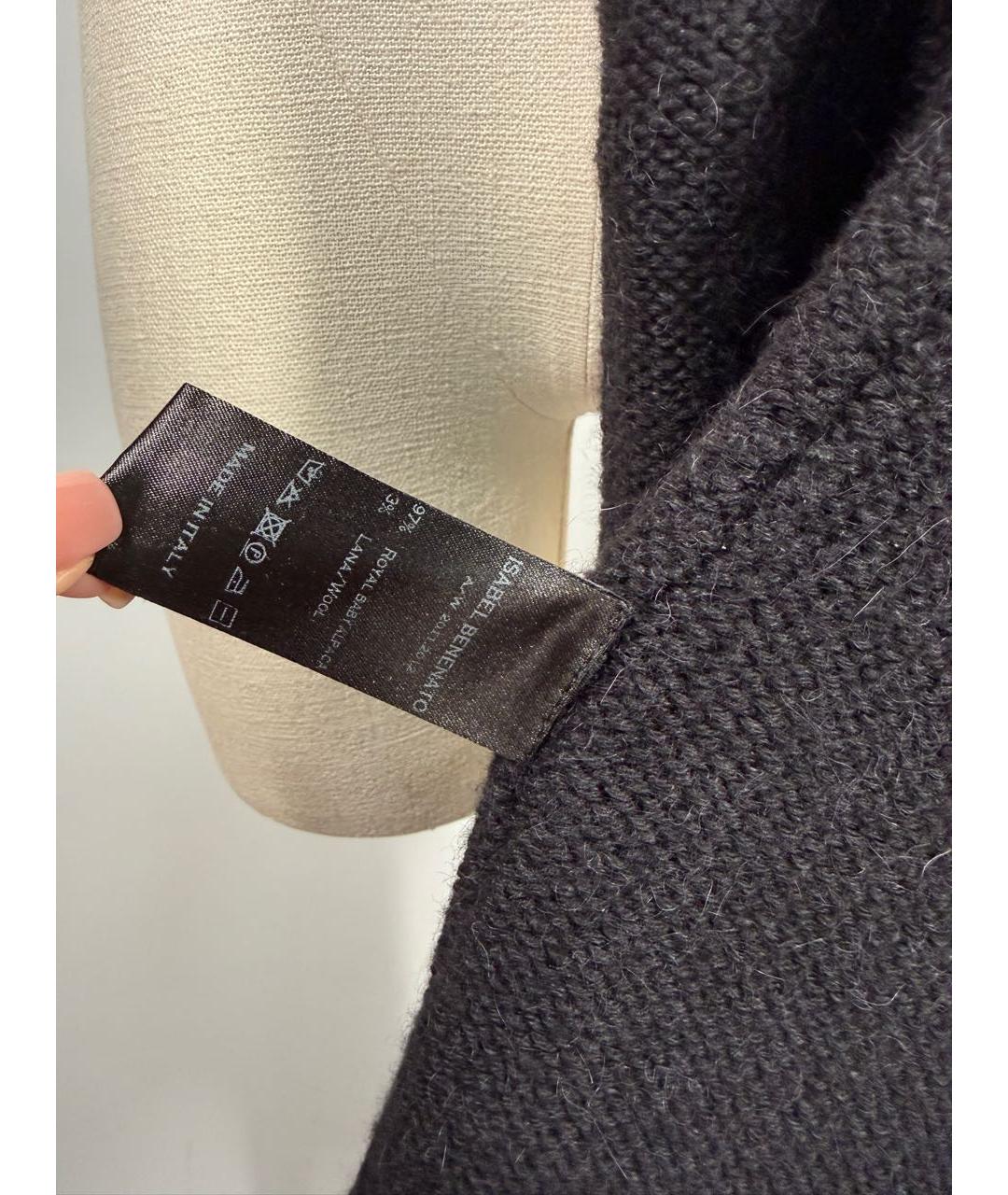 ISABEL BENENATO Черное шерстяное повседневное платье, фото 8