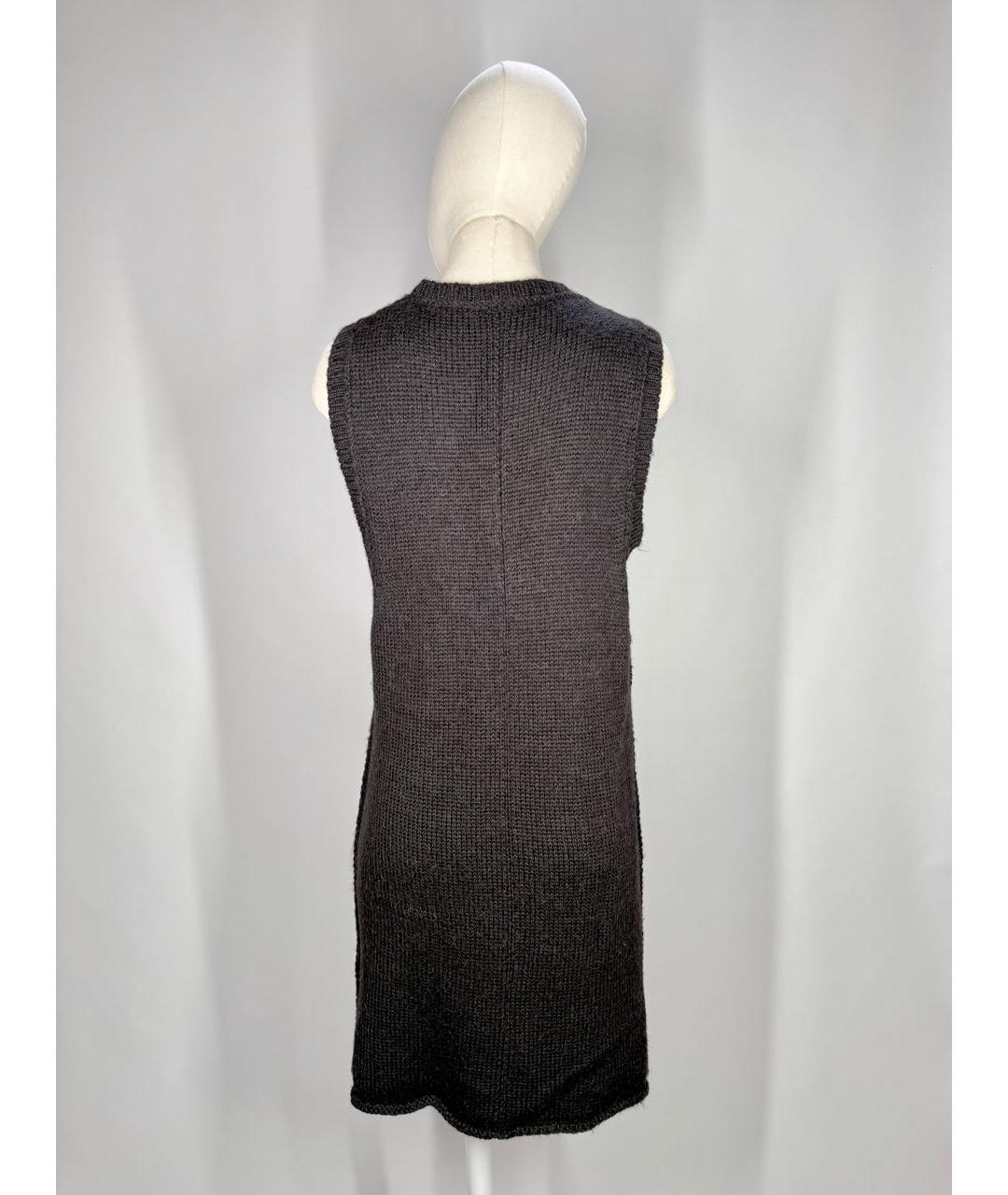 ISABEL BENENATO Черное шерстяное повседневное платье, фото 5
