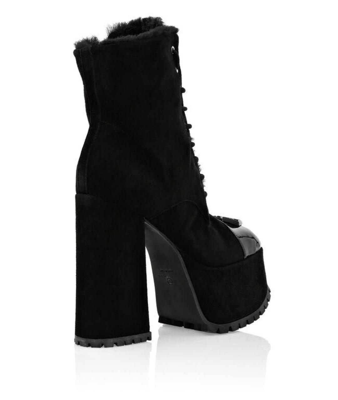 PHILIPP PLEIN Черные замшевые ботильоны, фото 4