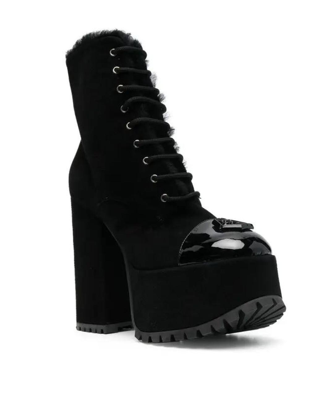 PHILIPP PLEIN Черные замшевые ботильоны, фото 3