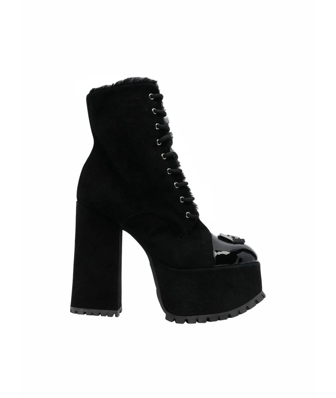 PHILIPP PLEIN Черные замшевые ботильоны, фото 1