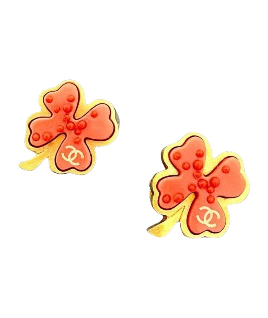 CHANEL Розовые позолоченные клипсы, фото 1