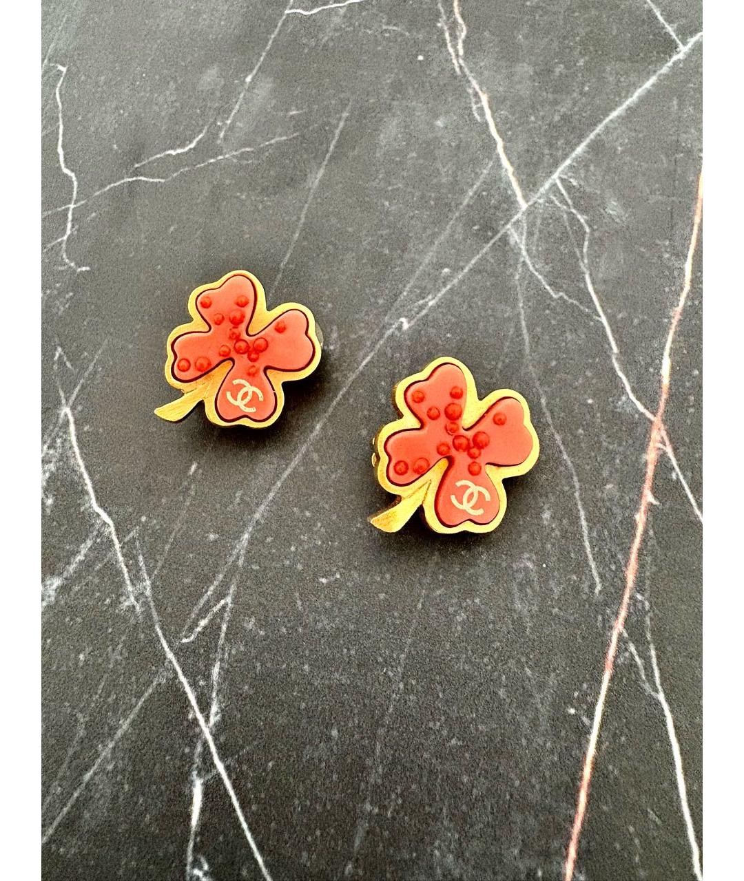 CHANEL Розовые позолоченные клипсы, фото 4