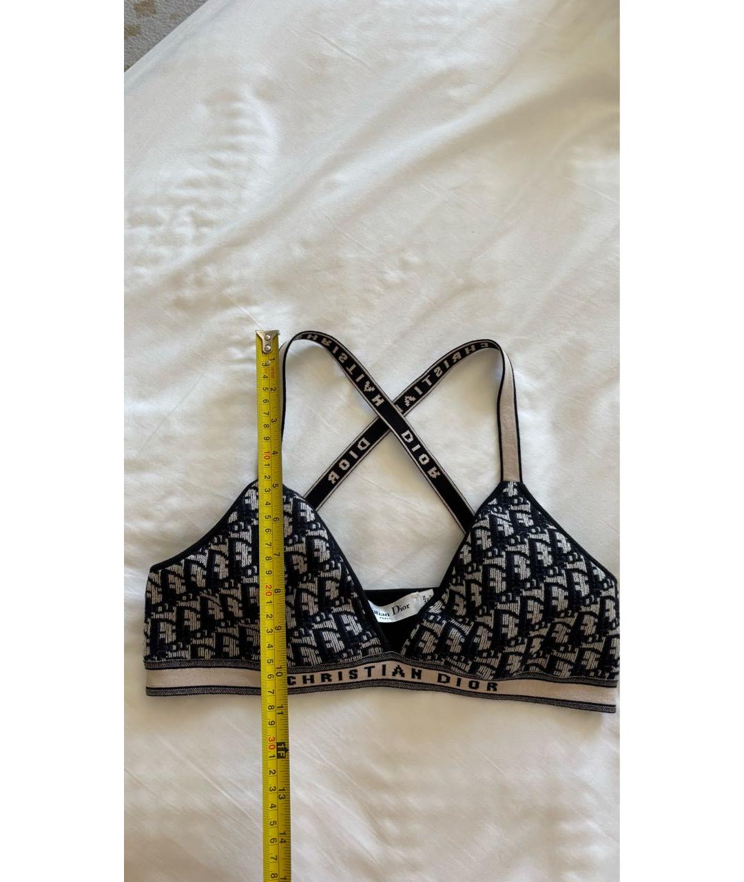 CHRISTIAN DIOR Темно-синяя хлопко-эластановая майка, фото 4