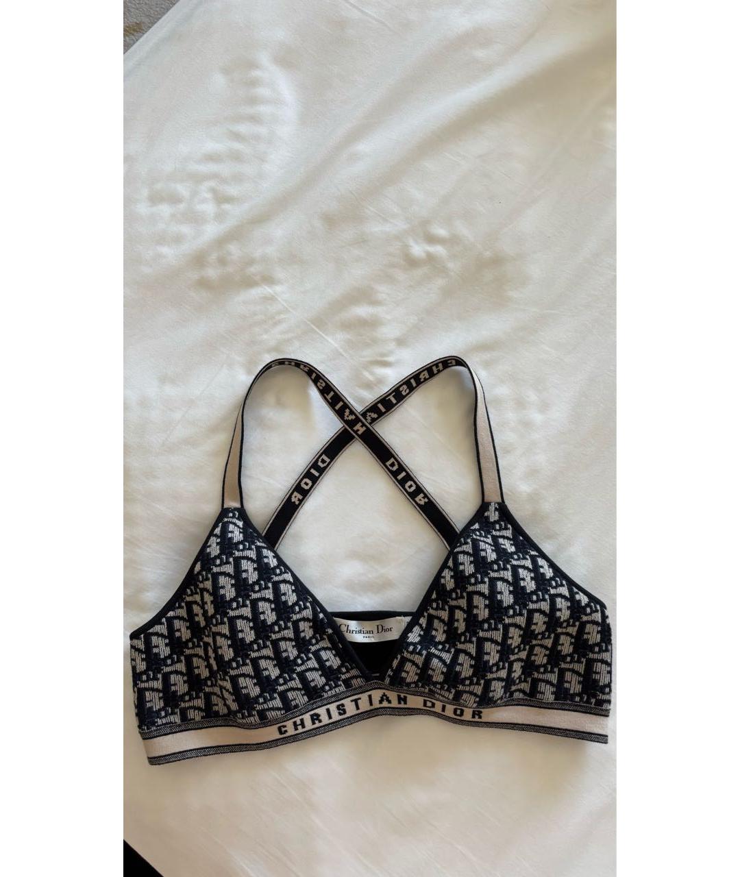 CHRISTIAN DIOR Темно-синяя хлопко-эластановая майка, фото 7