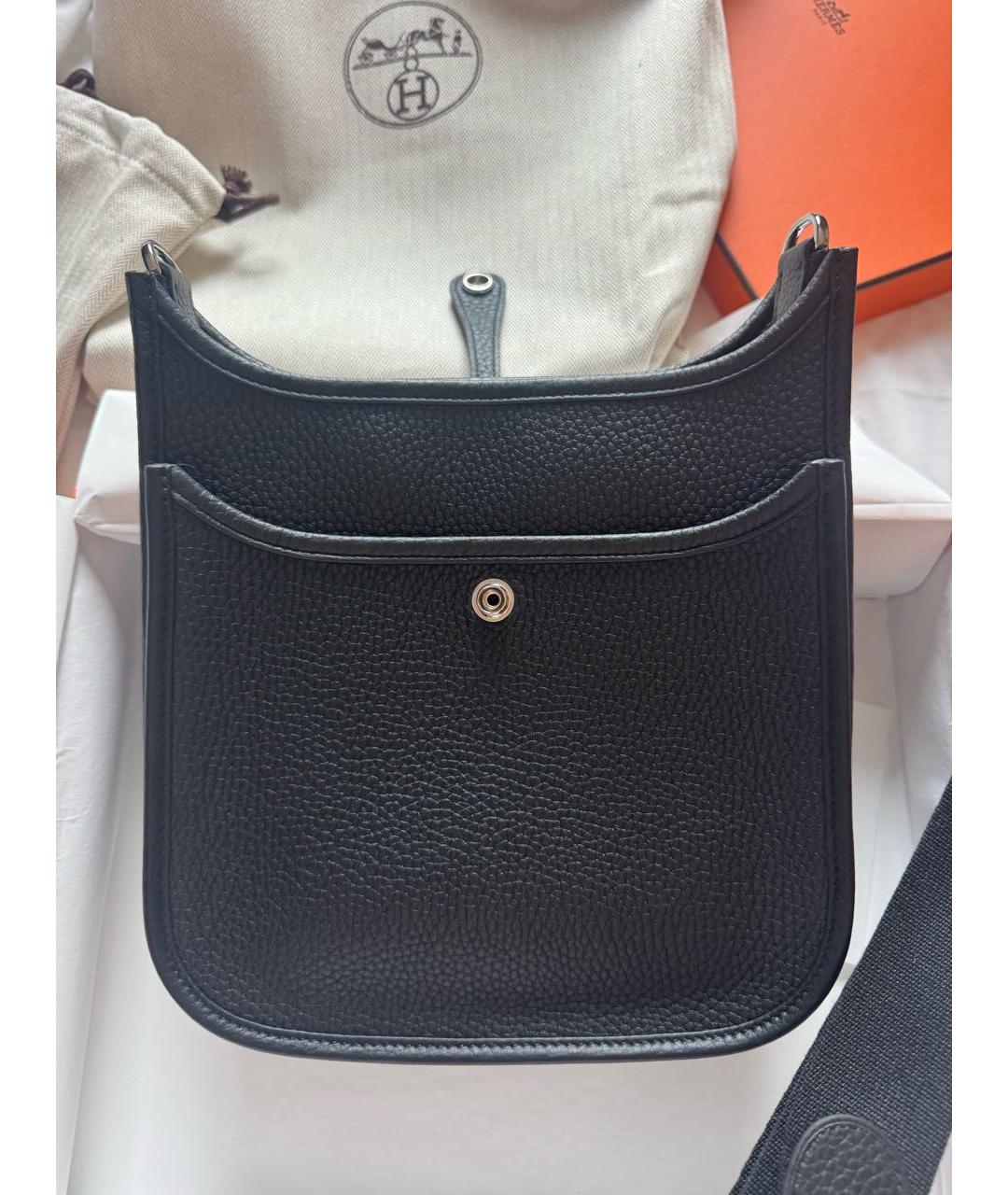 HERMES Черная кожаная сумка через плечо, фото 2