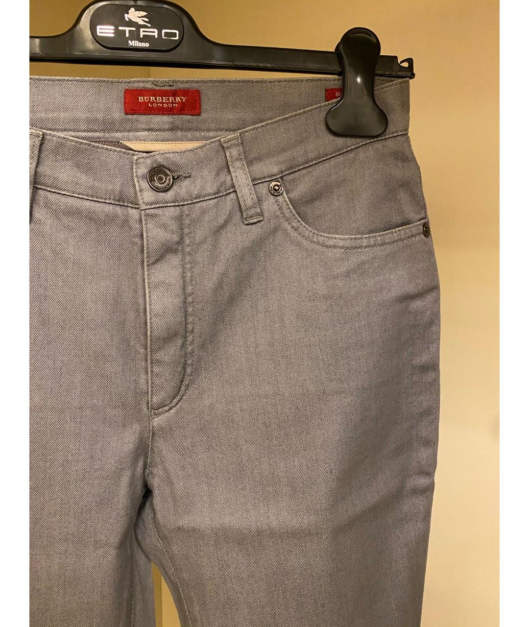 BURBERRY Серые хлопко-лиоцелловые джинсы слим, фото 3