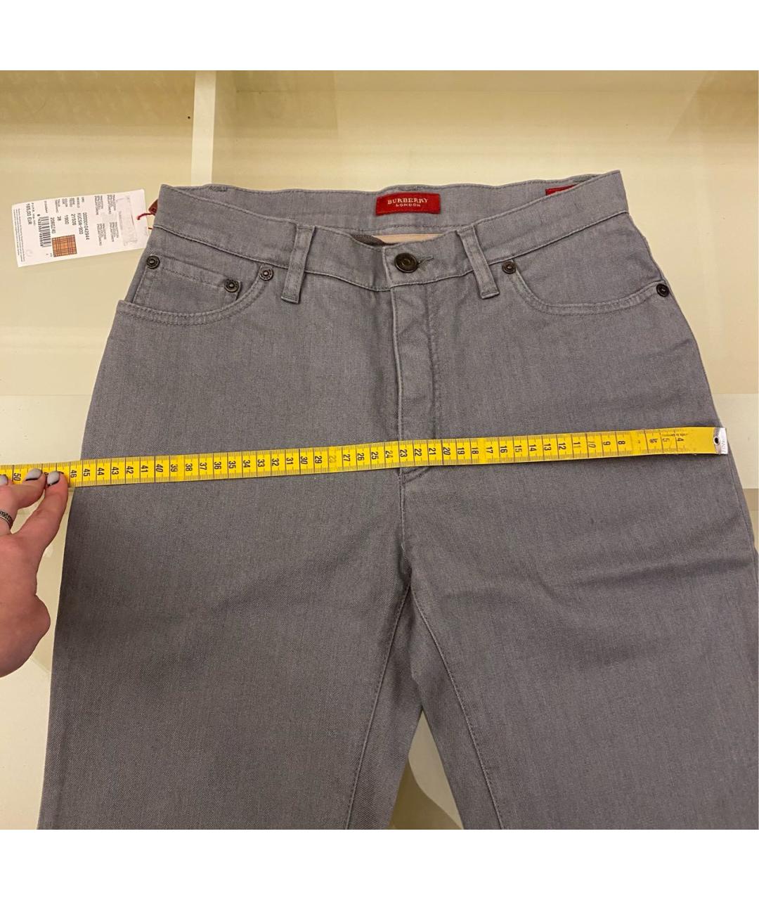 BURBERRY Серые хлопко-лиоцелловые джинсы слим, фото 8