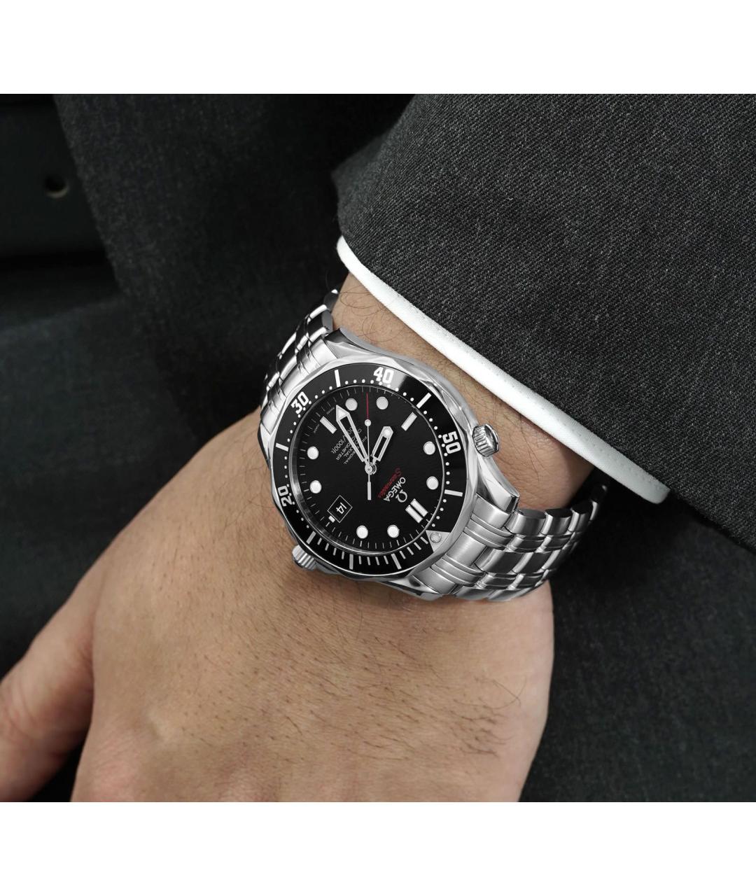 OMEGA Черные часы, фото 4