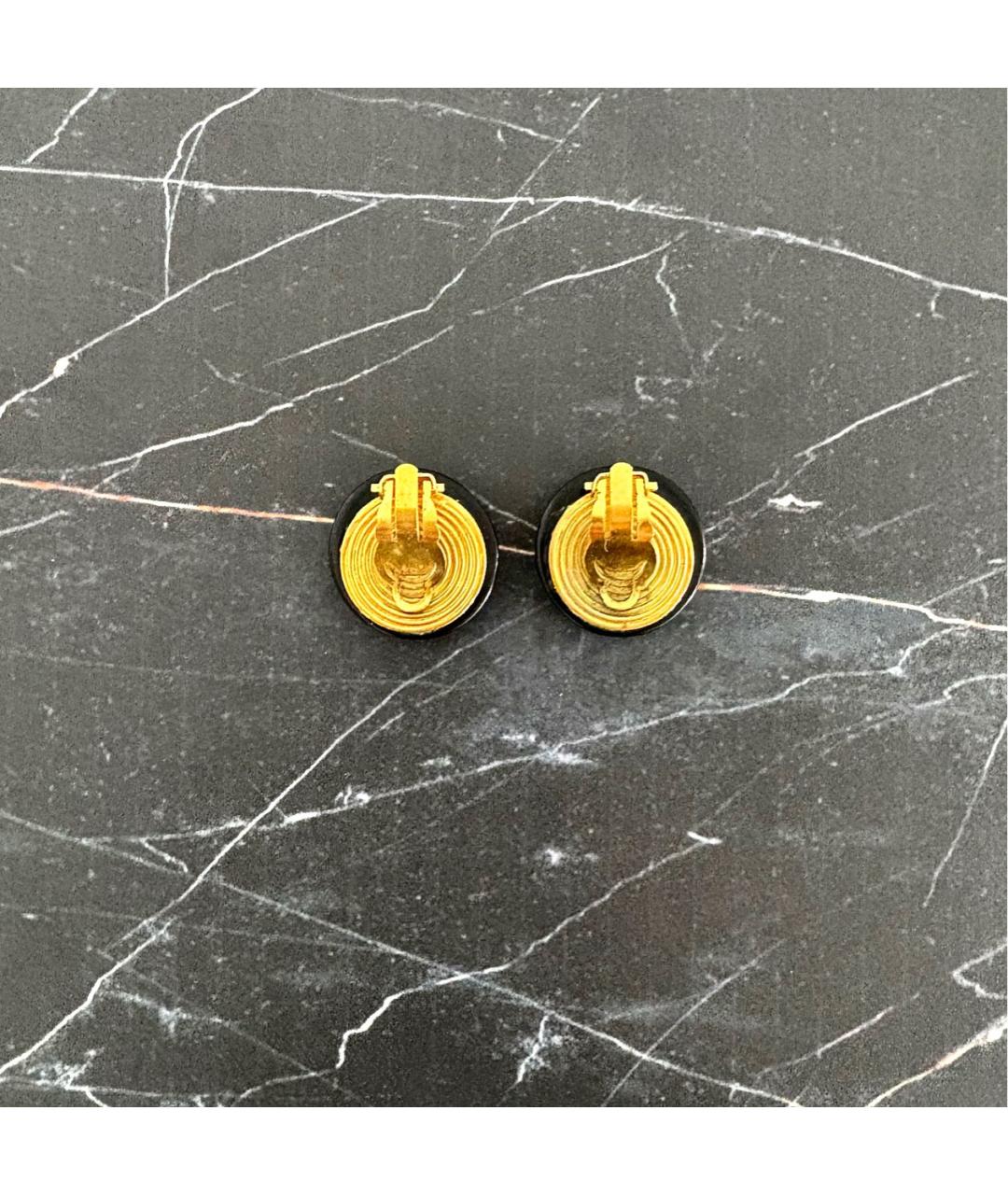 CHANEL Черные металлические клипсы, фото 3