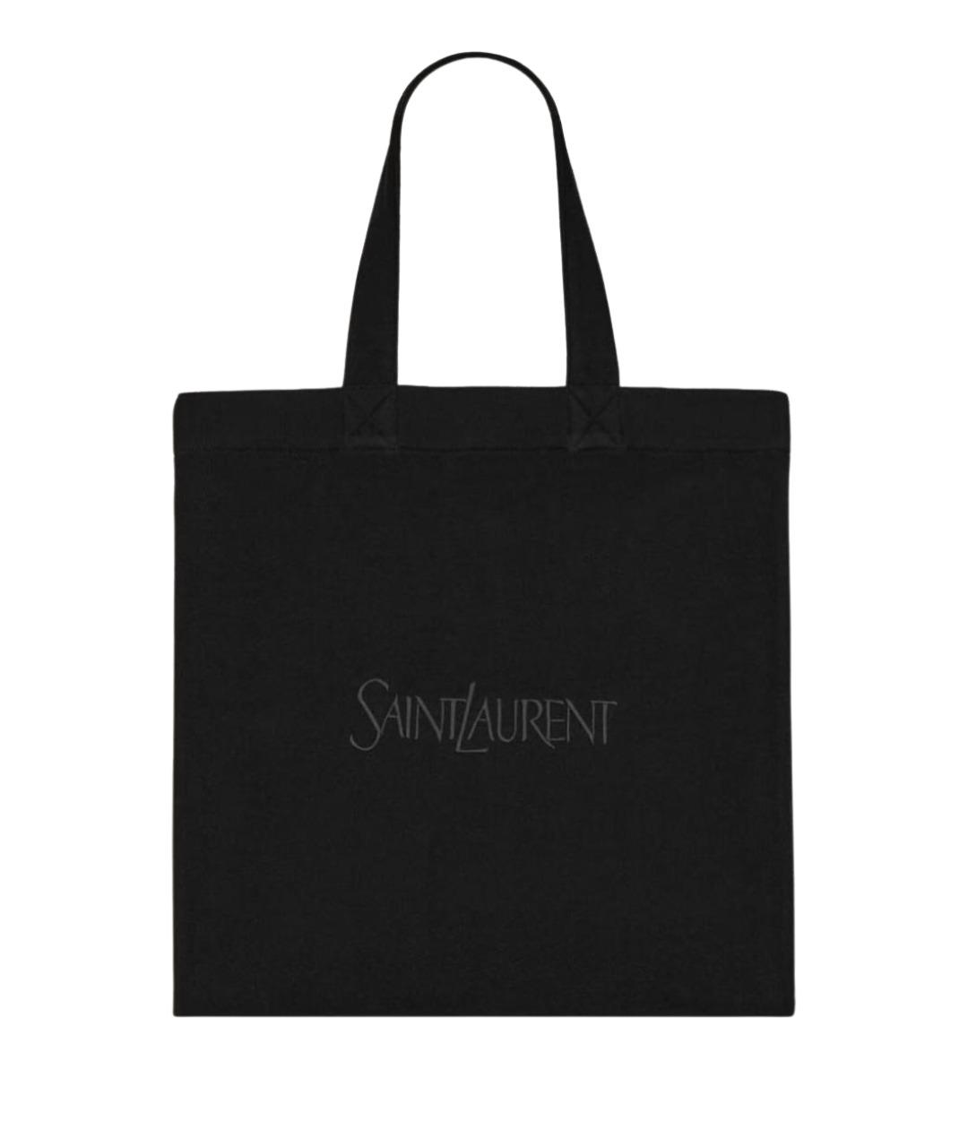 SAINT LAURENT Черная хлопковая сумка тоут, фото 1