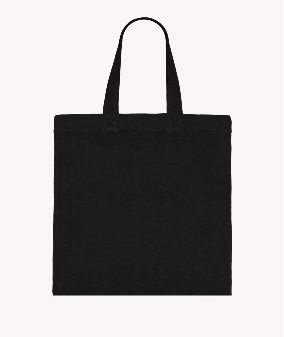 SAINT LAURENT Черная хлопковая сумка тоут, фото 2