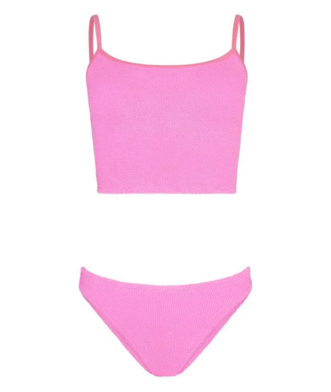 HUNZA G Розовый полиамидовый купальник, фото 1