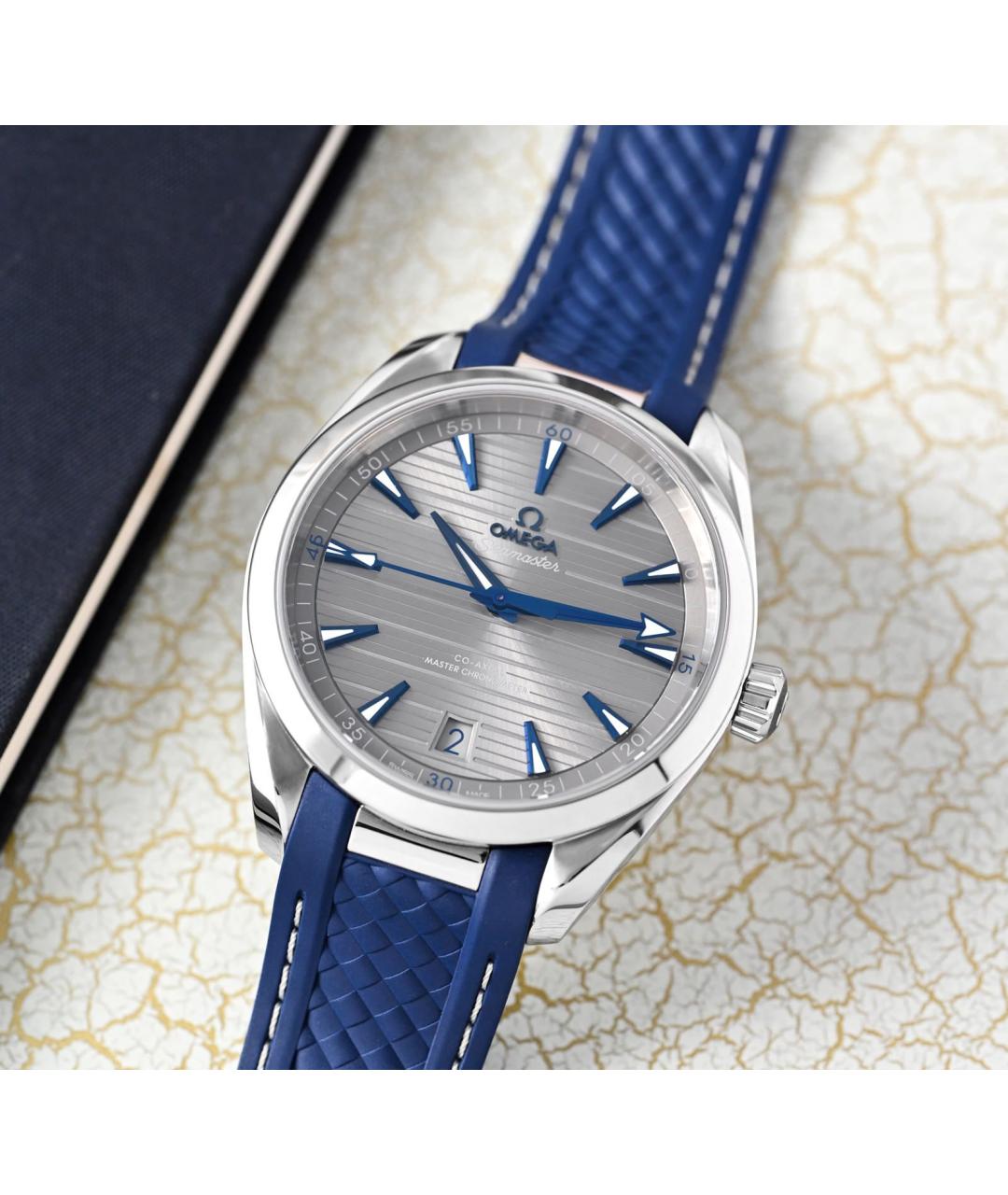 OMEGA Темно-синие часы, фото 3