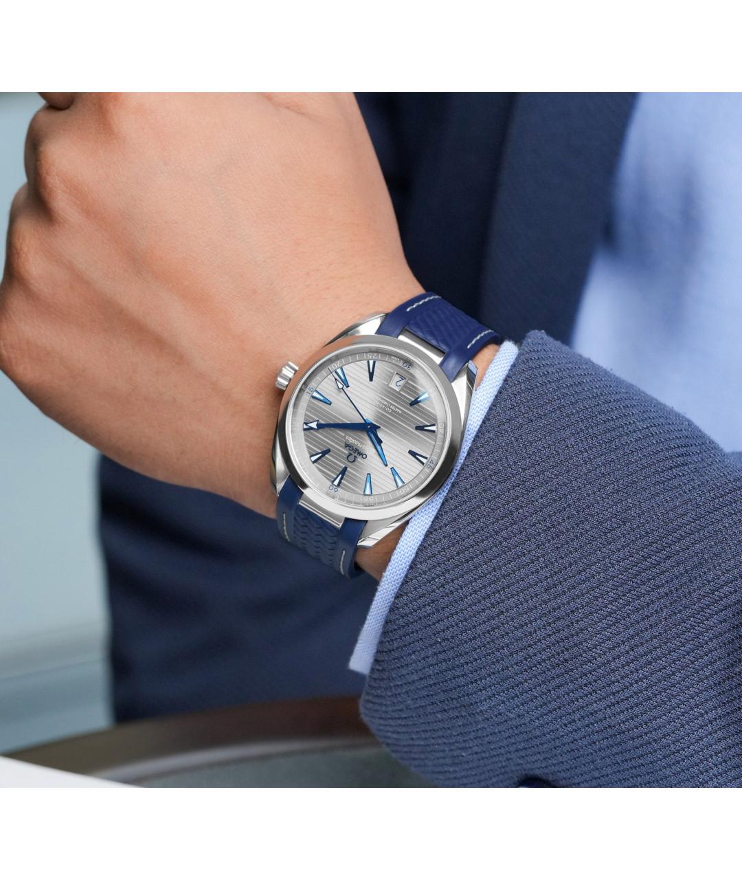 OMEGA Темно-синие часы, фото 6