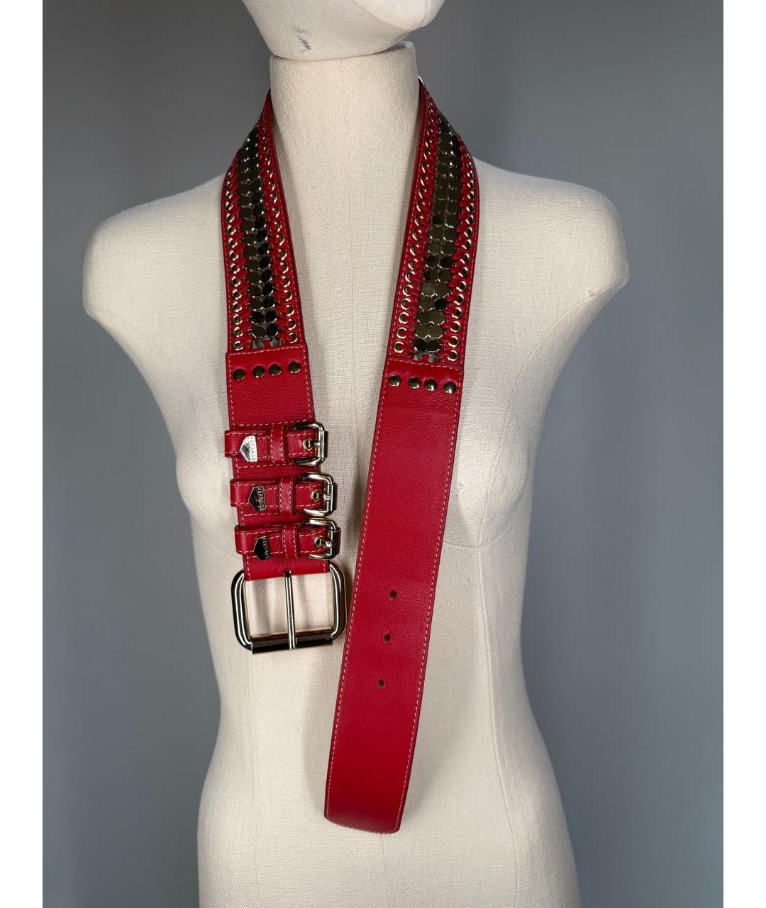 VERSACE Красный кожаный ремень, фото 5