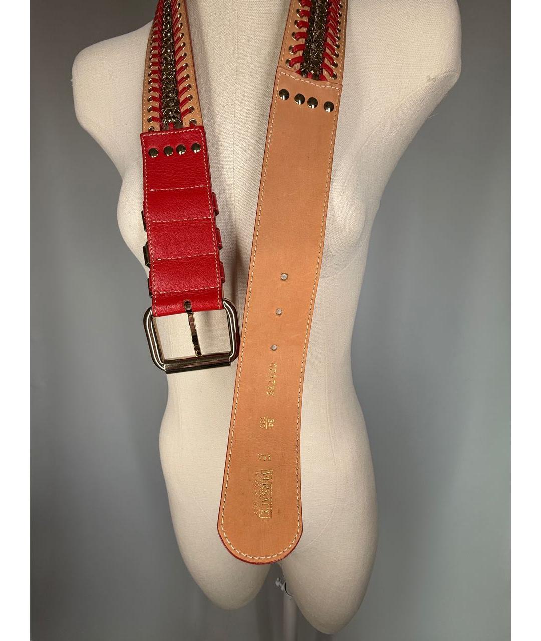 VERSACE Красный кожаный ремень, фото 7