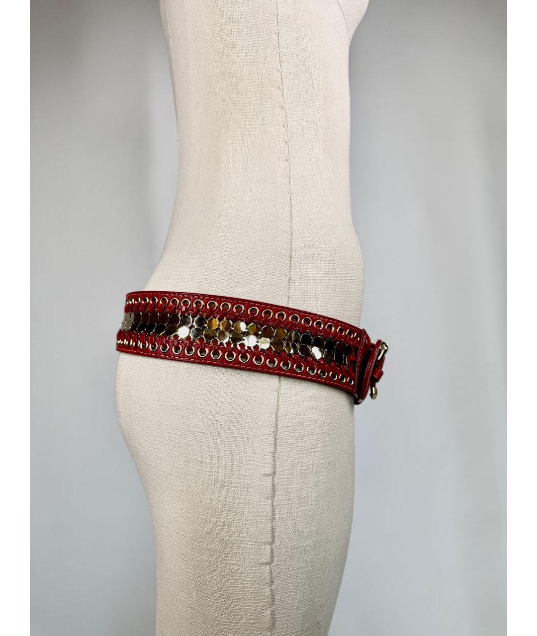 VERSACE Красный кожаный ремень, фото 3
