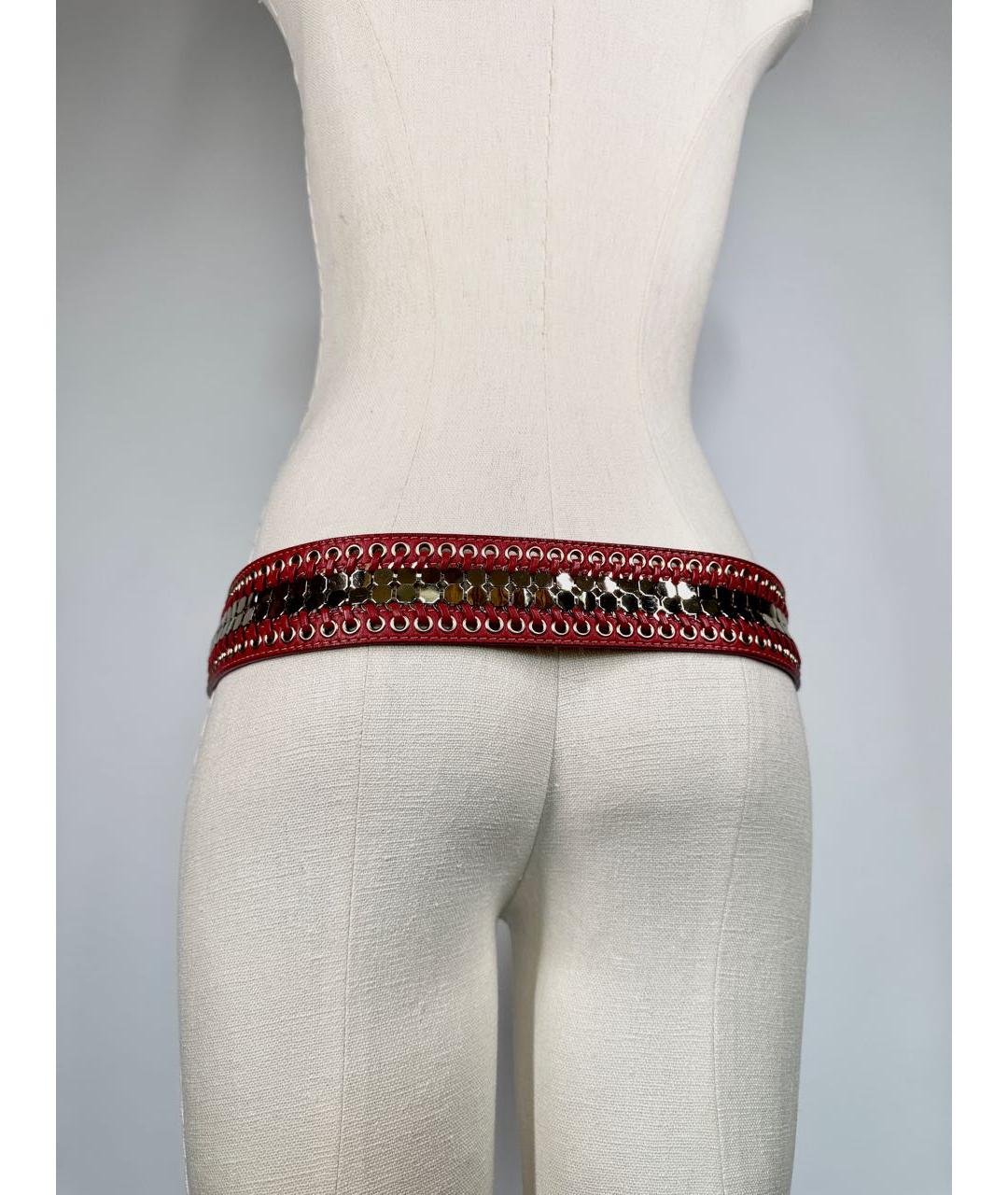 VERSACE Красный кожаный ремень, фото 4