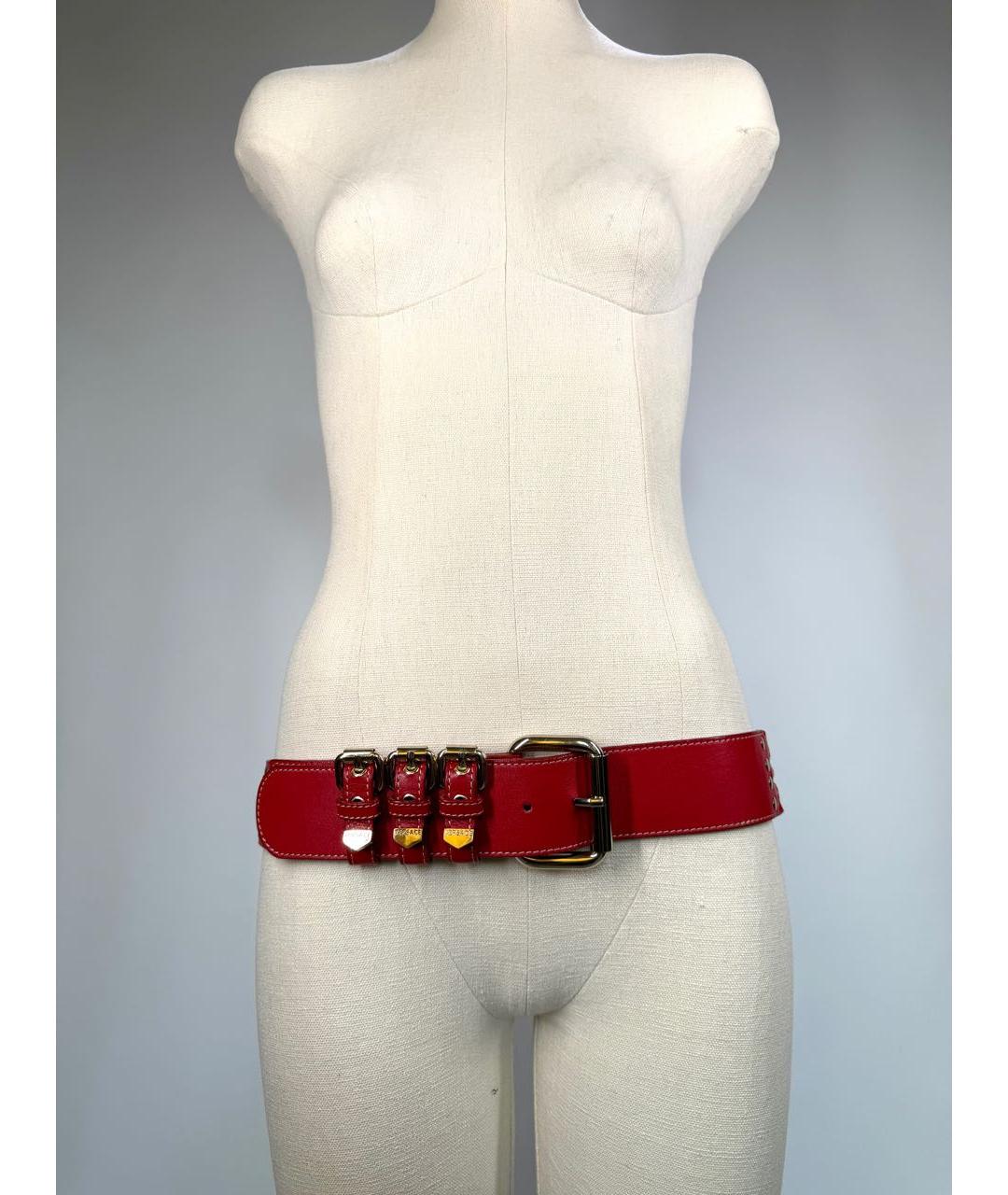 VERSACE Красный кожаный ремень, фото 9