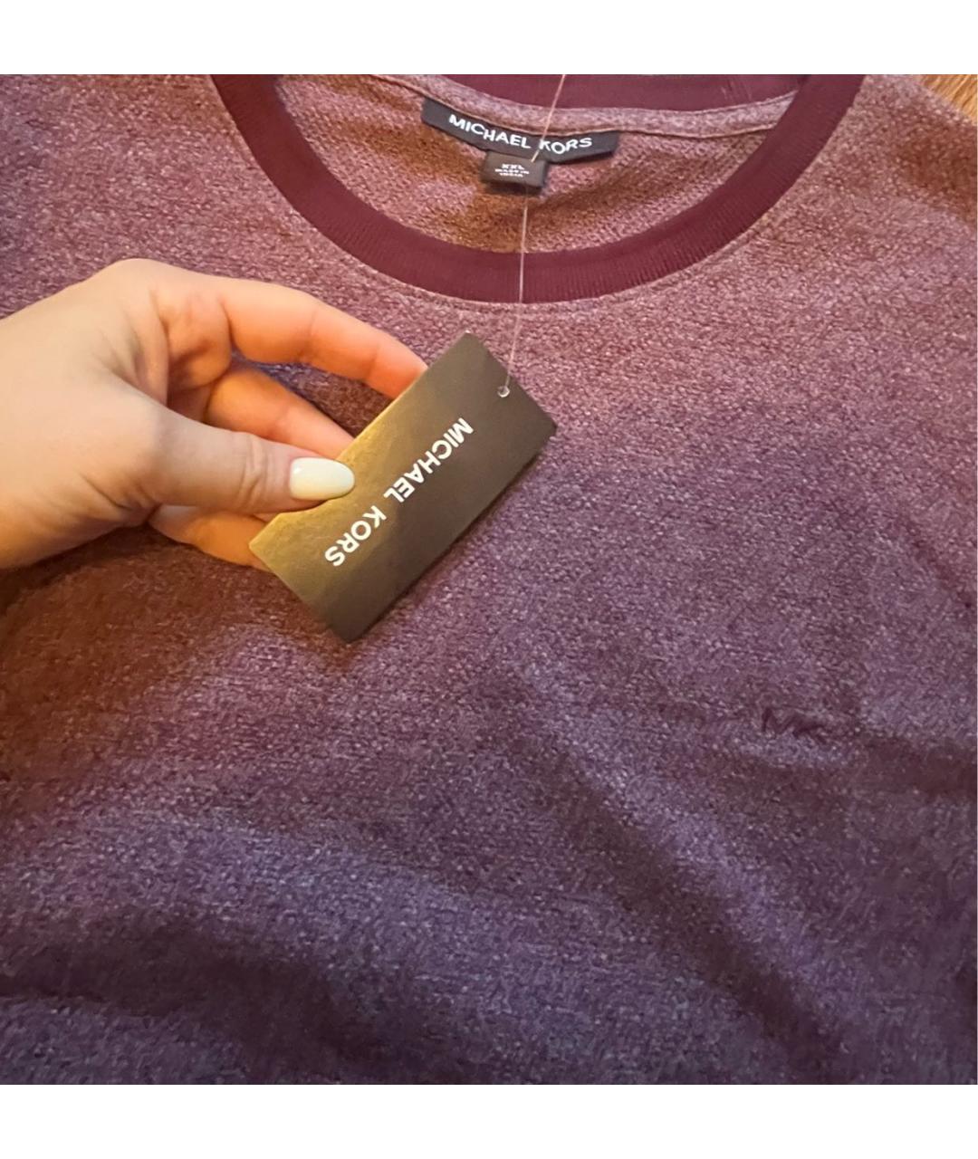 MICHAEL KORS Бордовый хлопко-эластановый джемпер / свитер, фото 3