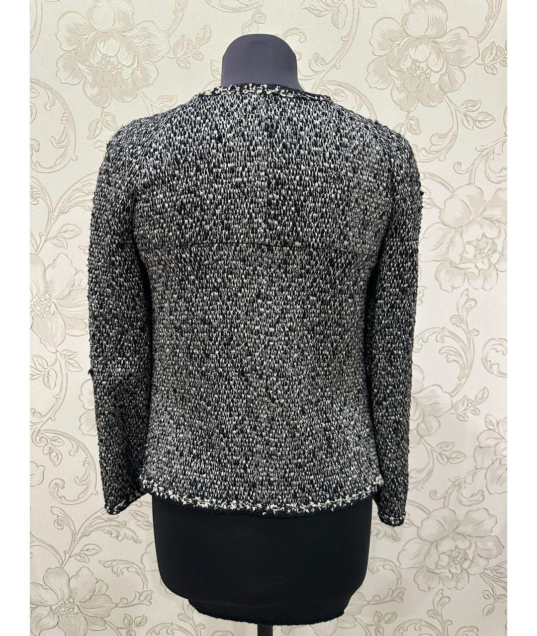 CHANEL Серый твидовый жакет/пиджак, фото 3