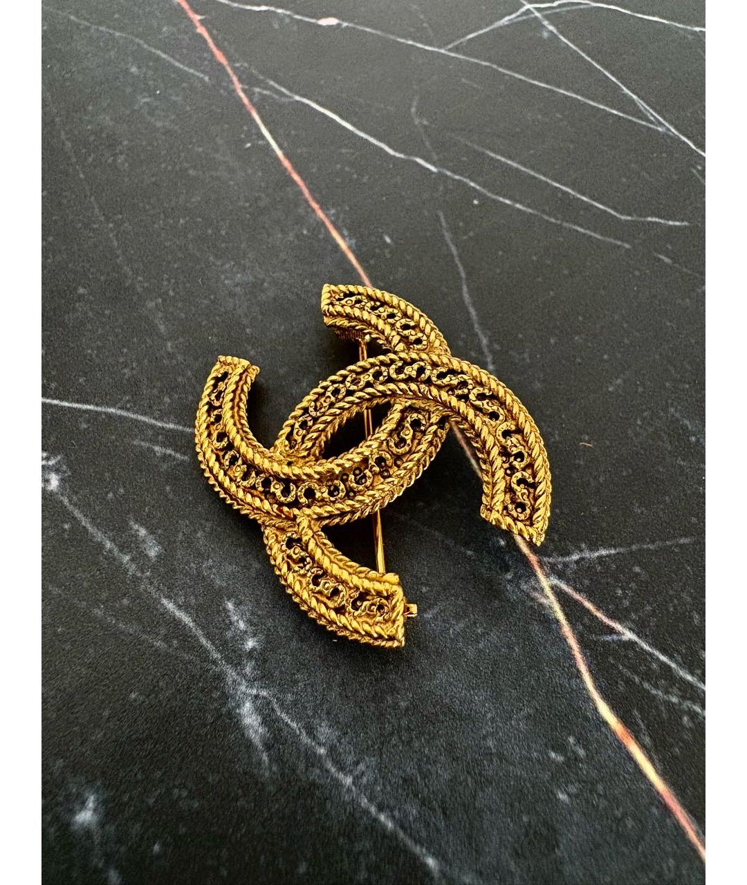 CHANEL Золотая металлическая булавка / брошь, фото 3